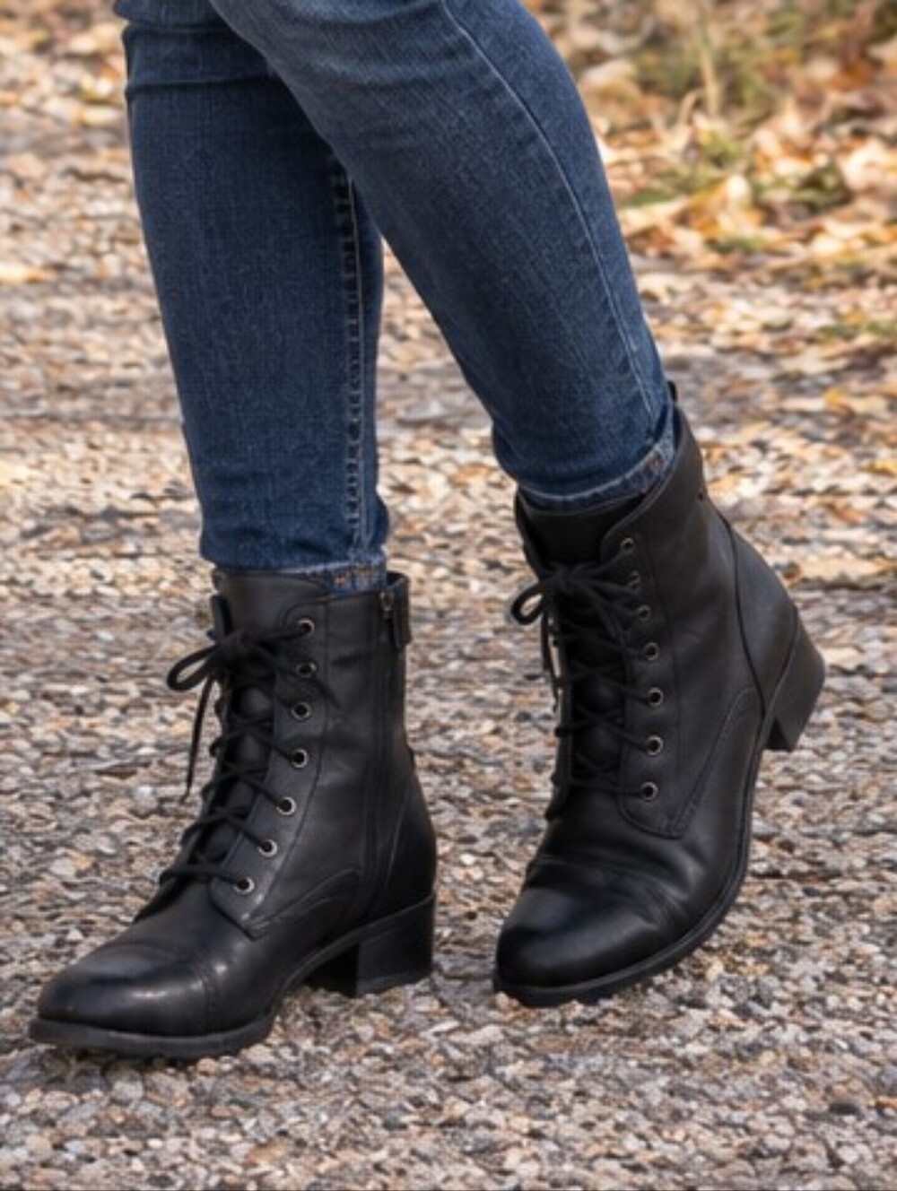 Brooke Lace-Up Low Heel Boots